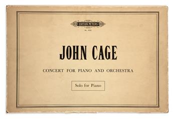 CAGE, JOHN. Concert for Piano and Orchestra for Elaine De Kooning.